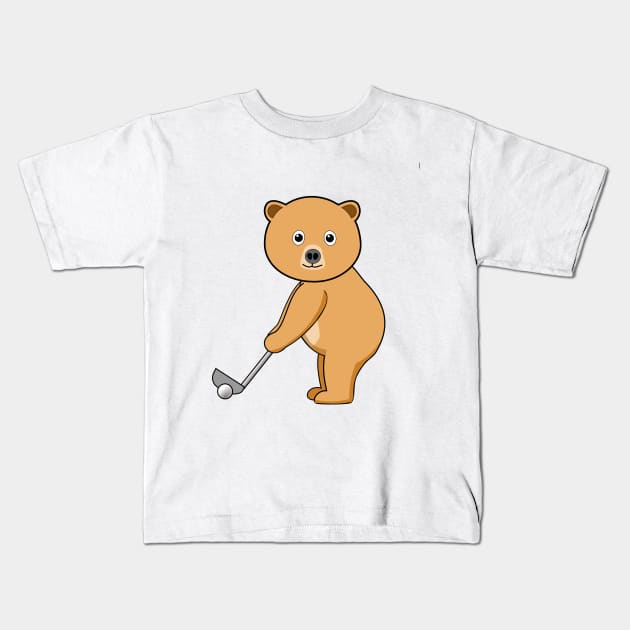Bear and Golf Kids T-Shirt by denip